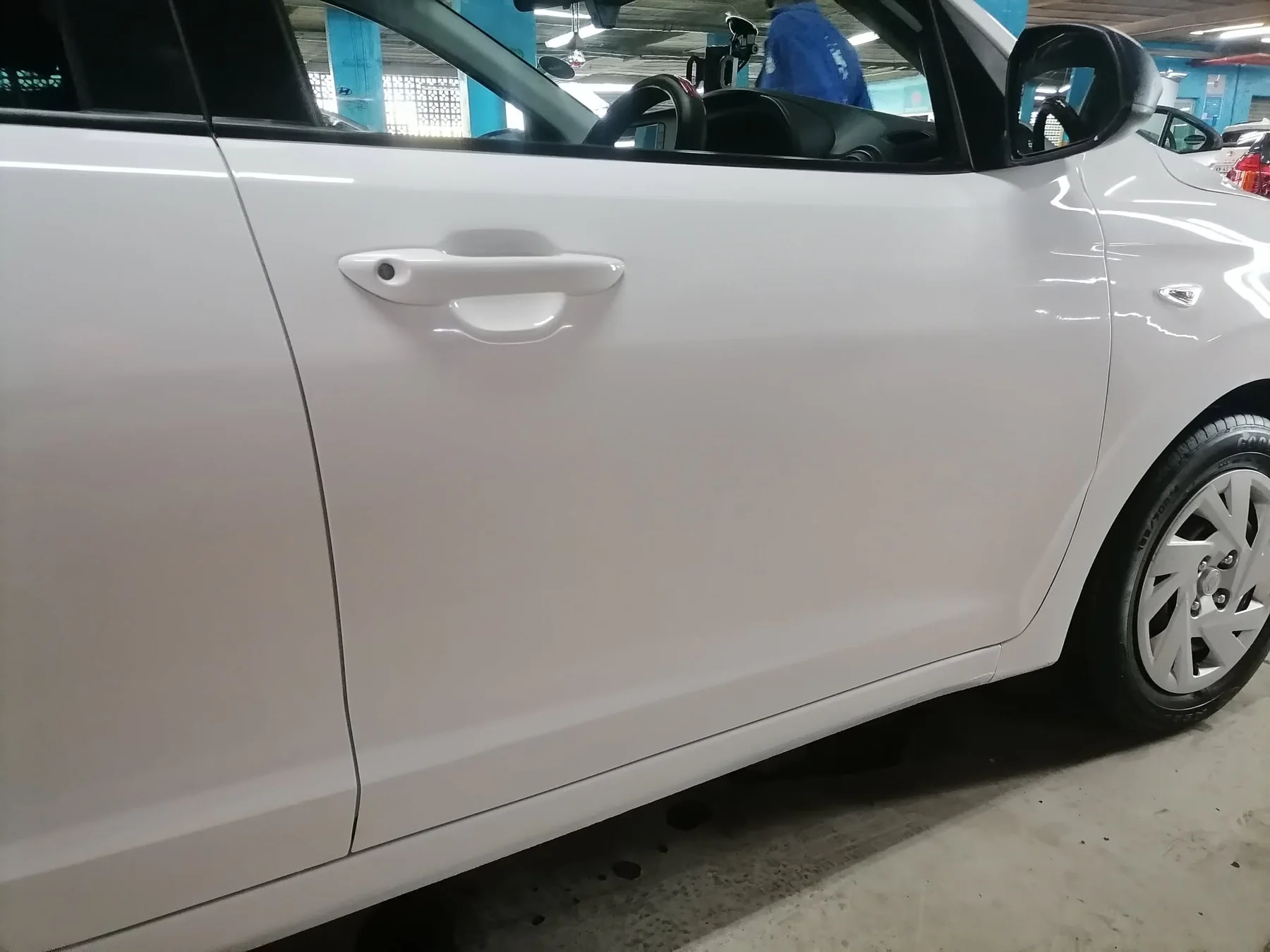 Vehicle panel after scratch repair