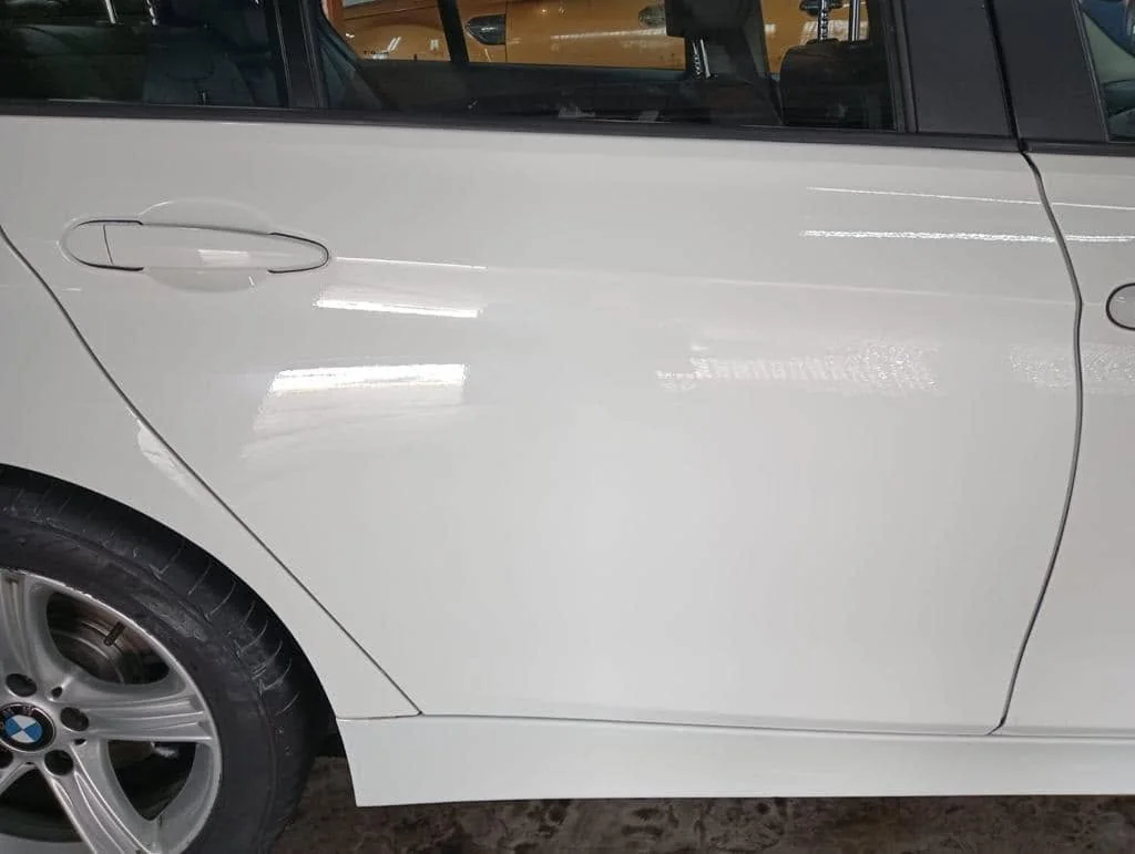 White BMW after repair